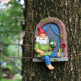 Creative Elf Tree Hole Pendant – Resin Garden and Outdoor Decorative Ornament