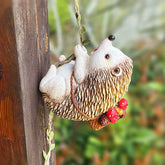 Creative Hedgehog Climbing Vine Resin Pendant – Decorative Wall Ornament for Garden and Courtyard