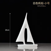 Modern Simple Sailboat Model – Resin Sculpture for Home, Office & Desktop Decoration