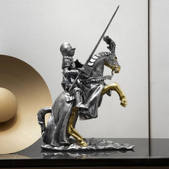 Retro Battle Knight Resin Statue – Home, TV & Wine Cabinet Decoration