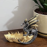 Creative Dragon Boat Sculpture – Resin Desktop Storage Ornament for Home and Office