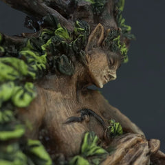 Forest Goddess Resin Statue with Bird - Mystical Nature Sculpture for Garden & Desktop Decor
