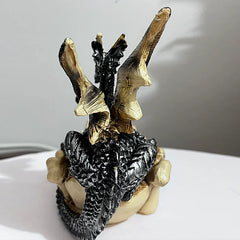 Creative Dragon Boat Sculpture – Resin Desktop Storage Ornament for Home and Office