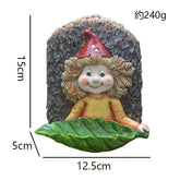 Elf Baby Resin Hanging Figurine – Decorative Leaf Ornament for Garden, Courtyard, and Tree