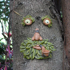 Fluorescent Pipe Tree Face Pendant – Resin Garden and Micro Landscape Ornament