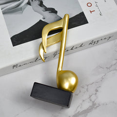 Creative Golden Musical Notes Resin Ornament – Desktop & Home Decoration