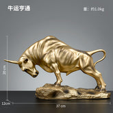 Imitation Copper Resin Bull Sculpture – Home, Office & Housewarming Decoration