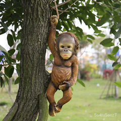 Creative Resin Monkey Pendant – Decorative Tree Ornament for Garden and Courtyard