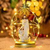 Classical Gassho Figure Ornament – 22cm Resin Interior Decoration