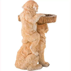 Creative Resin Puppy and Bird Figurine – Decorative Ornament for Garden and Courtyard