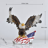 Flag-Spreading Eagle Resin Sculpture – Patriotic Home & Office Decoration