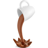 Creative Flowing Coffee Cup Resin Figurine – Decorative Ornament for Home Desktop
