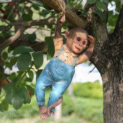Creative Resin Monkey Pendant – Decorative Tree Ornament for Garden and Courtyard