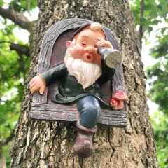 White-Beard Elf Resin Pendant – Decorative Tree Hanging for Garden and Balcony
