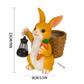 Cute Rabbit Flowerpot with Solar Light – Garden, Outdoor & Courtyard Resin Decoration