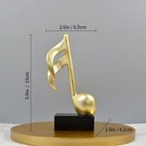 Creative Golden Musical Notes Resin Ornament – Desktop & Home Decoration