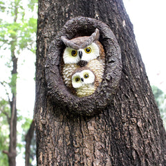 Creative Cartoon Owl Resin Pendant – Decorative Garden and Outdoor Ornament
