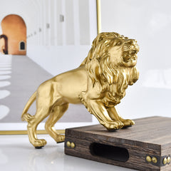 Modern Minimalist Roaring Lion Resin Sculpture – Home & Living Room Decoration