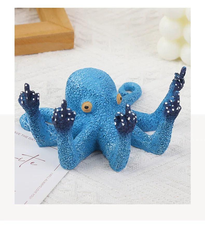 Abstract Octopus Resin Ornament – Decorative Desktop Figurine for Home and Office