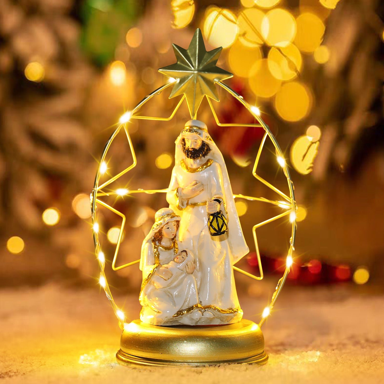 Classical Gassho Figure Ornament – 22cm Resin Interior Decoration