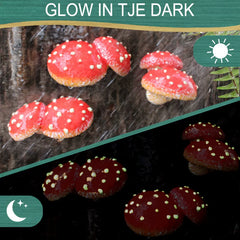 Red Mushroom Resin Tree Pendant – Decorative Micro-Landscape Ornament for Garden and Courtyard