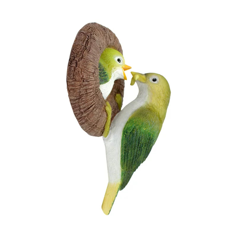 Creative Bird Feeding Tree Pendants – Resin Garden and Home Decorative Ornaments
