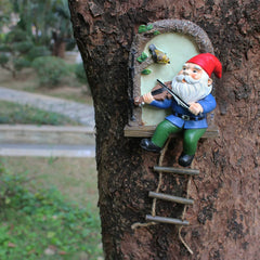 Fluorescent Violin Resin Pendant – Decorative Tree Ornament for Garden and Micro-Landscape