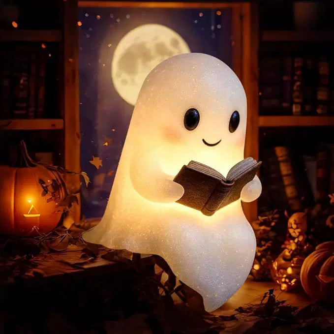 Cute Ghost Resin Desktop Ornament – Creative Night Light Decorative Figurine