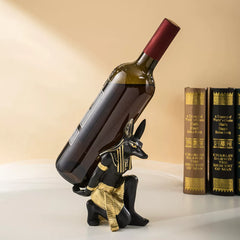 Anubis-Style Resin Wine Rack – Decorative Red Wine Bottle Holder for Home and Wine Cabinet