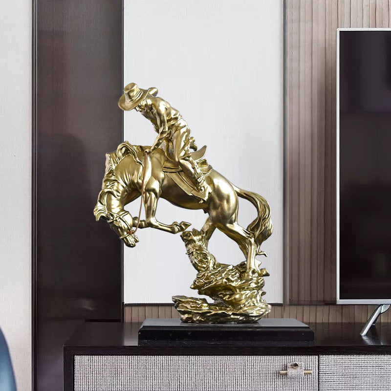 American Riding Cowboy Resin Statue – Home, Office & Living Room Decoration