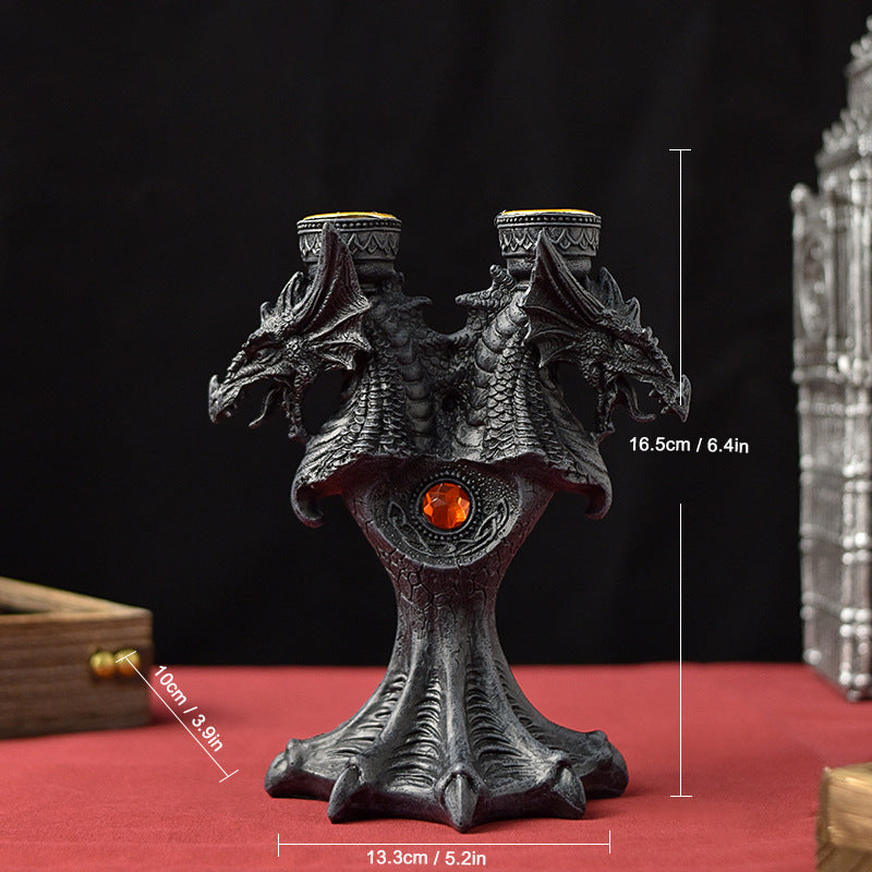European & American Dragon Resin Candlestick – Desktop, Office & Halloween Decoration