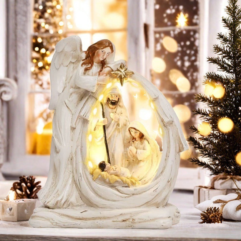 Christmas Resin Holy Family Ornament – Holiday Decoration for Home