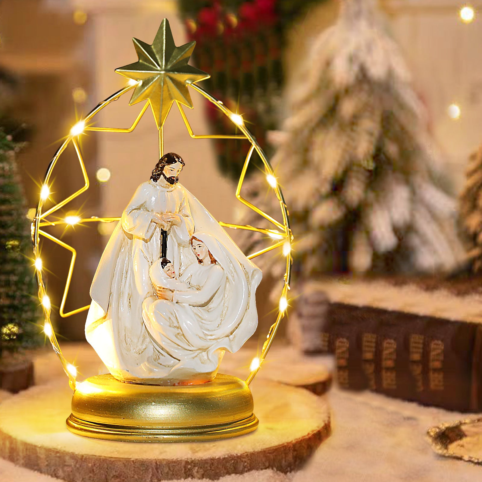 Classical Gassho Figure Ornament – 22cm Resin Interior Decoration