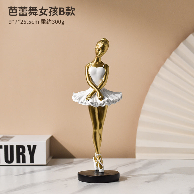 Ballet Dance Resin Sculpture – Decorative Ornament for Home, Office & Gift
