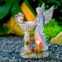 Solar Angel Statue – Colorful Resin Garden Night Light Ornament