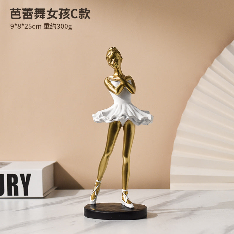 Ballet Dance Resin Sculpture – Decorative Ornament for Home, Office & Gift