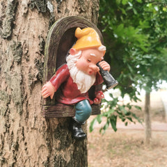 White-Beard Elf Resin Pendant – Decorative Tree Hanging for Garden and Balcony