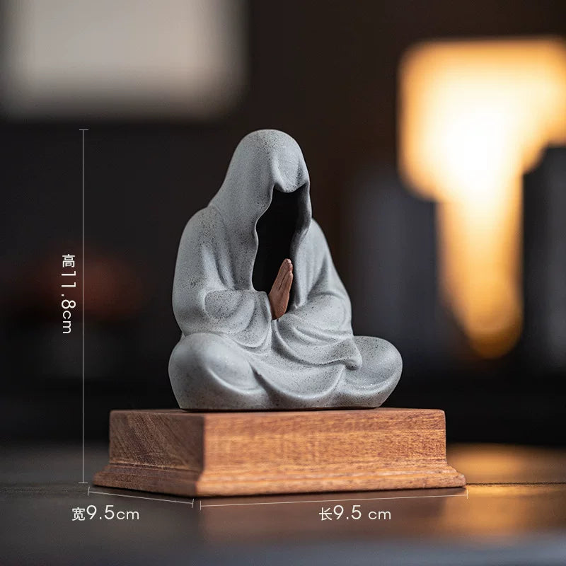 Abstract Zen Figure Resin Ornament – Decorative Sculpture for Living Room and Study