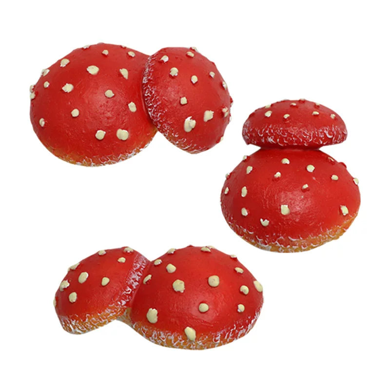 Red Mushroom Resin Tree Pendant – Decorative Micro-Landscape Ornament for Garden and Courtyard