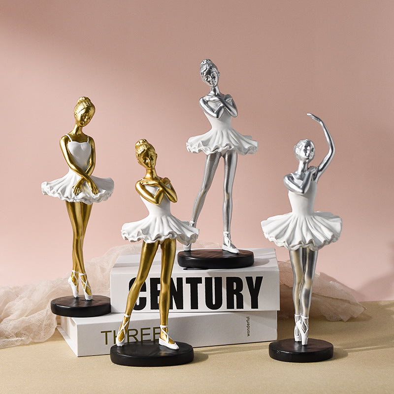 Ballet Dance Resin Sculpture – Decorative Ornament for Home, Office & Gift