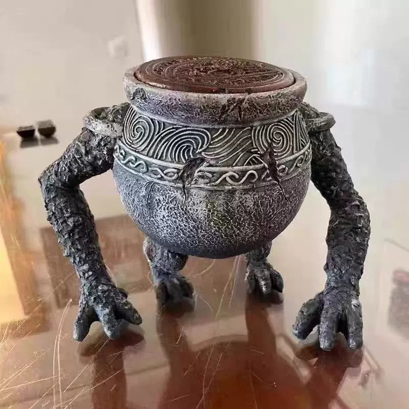 Creative Cauldron Resin Ornament – Decorative Desktop Jar Figurine
