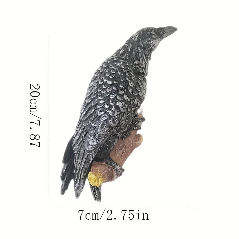 Creative Crow Resin Ornament – Decorative Wall and Garden Hanging