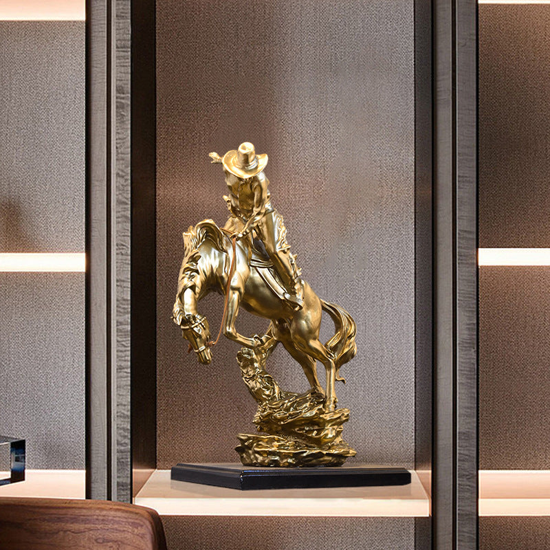 American Riding Cowboy Resin Statue – Home, Office & Living Room Decoration
