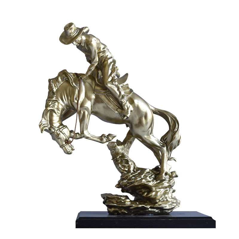 American Riding Cowboy Resin Statue – Home, Office & Living Room Decoration