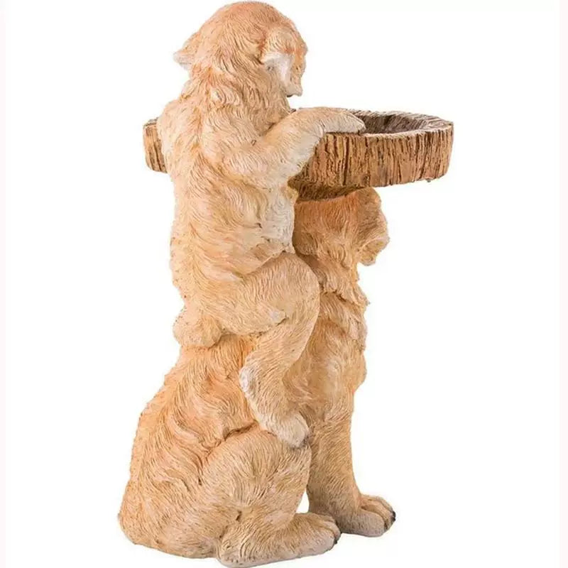 Creative Resin Puppy and Bird Figurine – Decorative Ornament for Garden and Courtyard