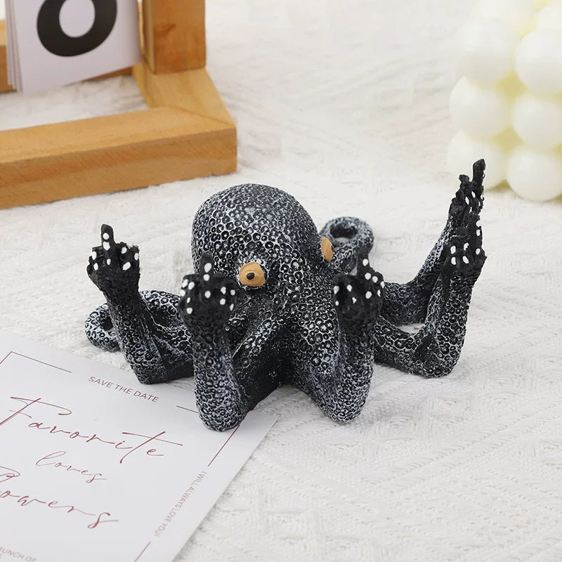 Abstract Octopus Resin Ornament – Decorative Desktop Figurine for Home and Office
