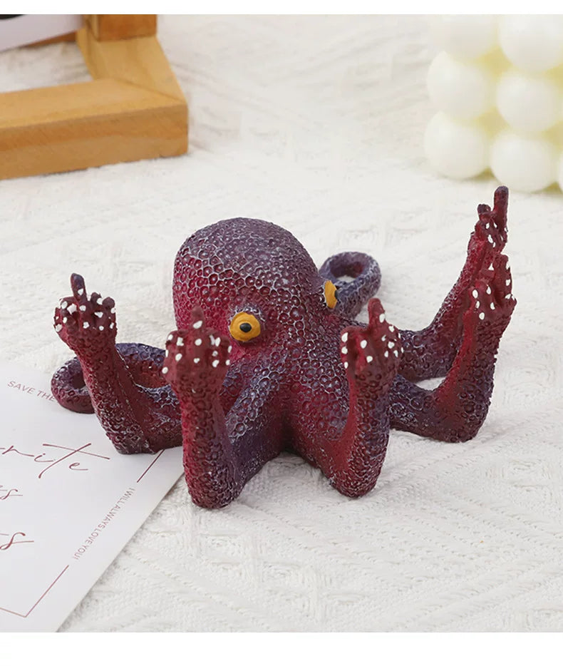 Abstract Octopus Resin Ornament – Decorative Desktop Figurine for Home and Office