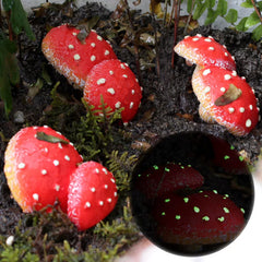 Red Mushroom Resin Tree Pendant – Decorative Micro-Landscape Ornament for Garden and Courtyard
