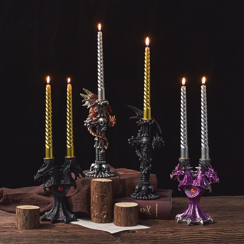 European & American Dragon Resin Candlestick – Desktop, Office & Halloween Decoration