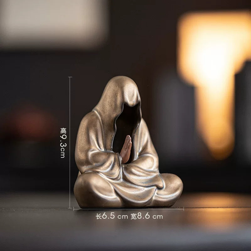 Abstract Zen Figure Resin Ornament – Decorative Sculpture for Living Room and Study